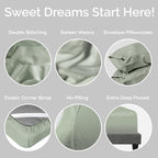 100% Viscose from Bamboo Sheets California King Size, Super Soft Bedding Set, 4PC Cooling Sheets for Hot Sleepers, Vegan Silk Moisture Wicking, Organically Grown Bedsheet, Sage - 72" x 84"