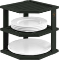 Cabinet Organizer Shelf - Bamboo Corner Rack for Kitchen Counter, Cabinet Space Saver for Plates, Dishes, Bowls, Bread Pantry, Bathroom Storage or Countertop Stand, Black