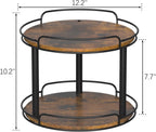 LAMU 12.2'' Wood Lazy Susan Turntable Organizer for Cabinet, 2 Tier Lazy Susan Spice Rack Organizer for Kitchen, Table Top, Countertop, Pantry, Bathroom