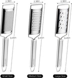 Stainless Steel Cheese Grater Set, Zester Set of 3 Kitchen Grater Lemon Zester for Kitchen, Suitable for Vegetable, Fruit, Chocolate