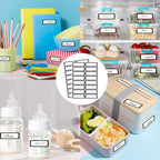 STARLIBOO Color-Coding Removable Labels, Rectangular 1 x 3"" Freezer Labels for Organizing, Tear-Resistant No Residue, Removable Labels for Food Containers (240Pcs), Black Border