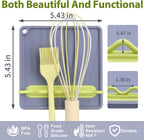 Silicone Spoon Rest for Stove Top, Heat-Resistant & BPA-Free, Non-Slip Kitchen Spoon Holder for Stove, Gray + Yellow Plum