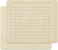 WILLKOMMEN Kitchen Sink Mat, 12" x 10" Rectangular Sink Protector Pad, Fast-Draining Grid Design Liner, Dish Drying Mat 2 Pack Beige