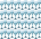Plastic Wine Glasses，Plastic Goblets Vintage Style Cordial Drinking Glasses for Wedding Reception, Grand Event Party Supplies (48, Dusty Blue)