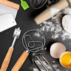 Bread Making Tools Set,Danish Dough Whisk with Sourdough ScoringTool,Bread Making Tools and Supplies, Dutch Whisks for Dough, With Dough Scraper Sourdough Cutter, Pastry Brush