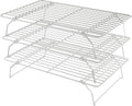 Cooling Racks for Cooking and Baking - 3 Tier Stackable Grid Wire Baking Rack for Oven Cooking, Baking, Grilling, Roasting -Dishwasher Safe Bacon Rack