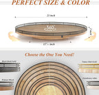 21" Lazy Susan Oak Wood Turntable Organizer for Cabinet, Farmhouse Round Wooden Large Lazy Susan Organization and Storage for Dining Table, Pantry, Kitchen, Countertop, Cupboard, Home Decor