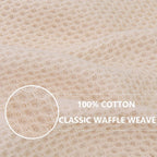Homaxy 100% Cotton Waffle Weave Kitchen Dish Towels, Ultra Soft Absorbent Quick Drying Cleaning Towel, 13 x 28 Inches, 6-Pack, Beige