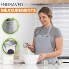 Spring Chef Magnetic Stainless Steel Measuring Cups, Patented, Kitchen Tools with Easy to Read Markings for Measuring Dry or Liquid Ingredients, Set of 7, Multicolor