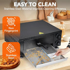 Commercial Electric Pizza Oven 12" 1100W Sealed Stainless Steel Countertop Pizza Maker with Timer for Restaurant, Pizzeria, Food Truck | Indoor Professional Baking Equipment