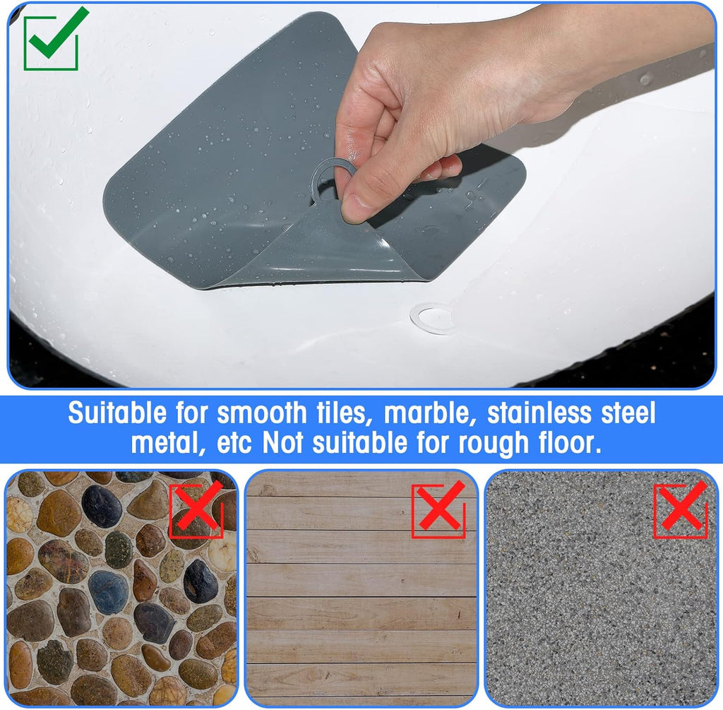 Yinkin 6 Pcs Drain Covers to Keep Bugs Out Silicone Shower Floor Tub Stoppers Bathtub Drain Stoppers Sewer Anti-Odor Mats Deodorizing Plugs for Bathroom(4.72 x 4.72 Inch,Square,Grey and White)