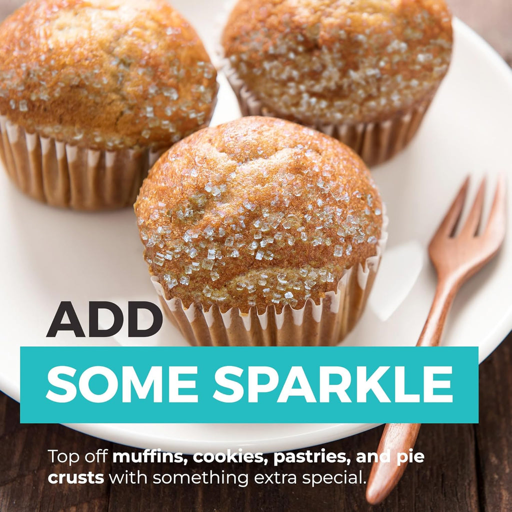 Sparkling Sugar (2.5lb) White Sparkling Sugar Crystals for Baking, Sanding Sugar, Extra Coarse Grain, Bright White, Maximize Sparkle, Holds Under Heat, Adds a Sweet Crunch, Non-GMO Sourced, Tested and Verified Gluten Free, Premium Quality