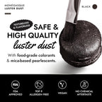 MONÉGASQUE Black Edible Glitter for Drinks 15g – Black Edible Glitter for Cakes & Cocktails – Halloween Sprinkles Luster Dust for Drinks, Cake, Cocktail, Cupcakes – Drink Shimmer – Spray Cakes Powder