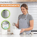 Spring Chef Magnetic Stainless Steel Measuring Cups, Patented, Kitchen Tools with Easy to Read Markings for Measuring Dry or Liquid Ingredients, Set of 7, Mint