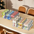 Can Organizer for Pantry Free Combination Can Dispenser,Clear 2 Pack 2 Tier Storage Rack for 48 Cans Suitable for Cabinet Pantry Fridge Countertop (3 * 2)