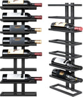 Hoctieon 8 Tier Wall Mount Wine Rack, Wall Racks for Wine Bottles Display and Storage, Hanging Bottle Organizer for Living Room, Dining Room, Wine Cellar, Bar, Black