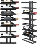 Hoctieon 8 Tier Wall Mount Wine Rack, Wall Racks for Wine Bottles Display and Storage, Hanging Bottle Organizer for Living Room, Dining Room, Wine Cellar, Bar, Black