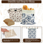 Reusable Bread Bags for Homemade Bread Sourdough, 2 Pack XL Bread Bag with Zipper, 10 Pcs Large Paper Bags with Window, Beeswax-Lined Cotton Storage Bags to Keep Fresh, Freezer Safe Eco-Friendly