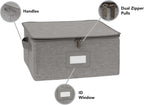 Covermates Keepsakes Dish Storage Box - Stackable, Reinforced Handles, China Storage, Grey Heather