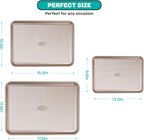Baker's Secret Baking Sheet Pan Set, 3x Cookie Sheets for Oven, Diamond Texture Premium Air Flow, Set of 3 Baking Trays, Extra Thick 0.6mm with Diamond Base PFOA, PFOS, PTFE and PFAS free