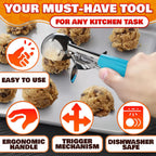 Cookie Scoop Set - Ice Cream Scoop with Trigger - Cookie Scoops for Baking Set of 3, #16 (2.7 oz), #20 (2 oz), #30 (1.25 oz), Stainless Steel Versatile Tool for Baking, Cookies, and Desserts