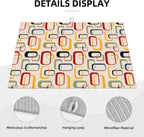 Mid Century Modern Retro Kitchen Drying Mat Vintage Decorative Microfiber Dish Drainer Mat for Kitchen Counter Absorbent Reusable Washable 18x24 Inch