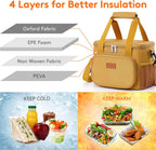 Lifewit Medium Lunch Bag Insulated Lunch Box Soft Cooler Cooling Tote for Adult Men Women, Brown 12-Can (9L)