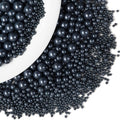Dazzjoy Edible Black Sugar Sprinkles, Pearl Candy Sprinkles for Cake Decorating, Food Grade, Cupcake Toppers and Black Cake Decorations, Wedding Party Valentines Easter Supplies(130g/4.58oz)