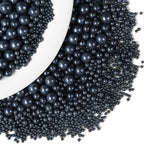 Dazzjoy Edible Black Sugar Sprinkles, Pearl Candy Sprinkles for Cake Decorating, Food Grade, Cupcake Toppers and Black Cake Decorations, Wedding Party Valentines Easter Supplies(130g/4.58oz)
