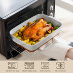 MALACASA Lasagne Dishes for Oven, 4.8 Qt Ceramic Oven Dish with Handles, 9 x 13 Inch Deep Rectangular Baking Dish Casserole Dishes, Grey Lasagna Pan Bakeware for Roasting, Series TARA