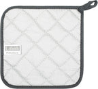 100% Cotton Kitchen Everyday Basic Terry Pot Holder Heat Resistant Coaster Potholder for Cooking and Baking Set of 5 Mineral Gray