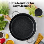 BEZIA 8 Quart Cooking Pot, Large Non Stick Induction Stock Pots with Lid, All Stove Compatible, 8 QT Aluminum Soup/Stew Pot For Families of 3–5, Grey