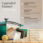 Nuovva Enamelled Cast Iron Dutch Oven Pot with Lid – 6.4 Quart Non Stick Casserole Pot – Heavy Duty & Oven Safe up to 500° F for Bread Baking, Braising, Stews, Roasting – 28cm Dark Green