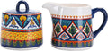 Bico Havana Ceramic Sugar and Creamer Set, Sugar Bowl with Lid, Cute Container for Coffee Bar, Kitchen Countertop Accessories, Microwave and Dishwasher Safe