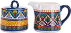 Bico Havana Ceramic Sugar and Creamer Set, Sugar Bowl with Lid, Cute Container for Coffee Bar, Kitchen Countertop Accessories, Microwave and Dishwasher Safe