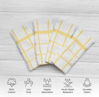 100% Cotton Terry Dish Towels, 4 Pack Checks, 16 x26 Inches, Super Soft and Absorbent Kitchen Towels, Perfect for Kitchen Cleaning and Dish Washing | Yellow