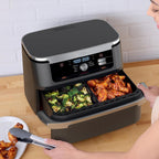 Ninja Foodi 11 Quart 7-in-1 MegaZone XL FlexBasket Air Fryer, Basket Divider for Full Meals, Air Fry, Roast, Grey (Renewed)
