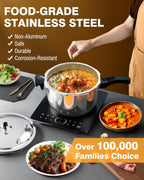 WantJoin Pressure Cooker, 11 Quart Stainless Steel Pressure Canner, Induction Compatible Cookware with Spring Valve Safeguard Devices,Compatible with Gas & Induction Cooker
