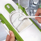 Safe Mandoline Slicer for Kitchen, Professional Vegetable Chopper With Container, Onion Chopper/Potato Slicer, More with 30+ Presets & Thickness Adjuster, Faster Food Chopper Gadgets - Green