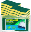 AIDEA Sponges Kitchen, XL Heavy Duty Dish Sponge, Cleaning Dish Scrubber Sponge for Home and Kitchen, Extra Large Cleaning Supplies for Pots, Pans, 12 Pack
