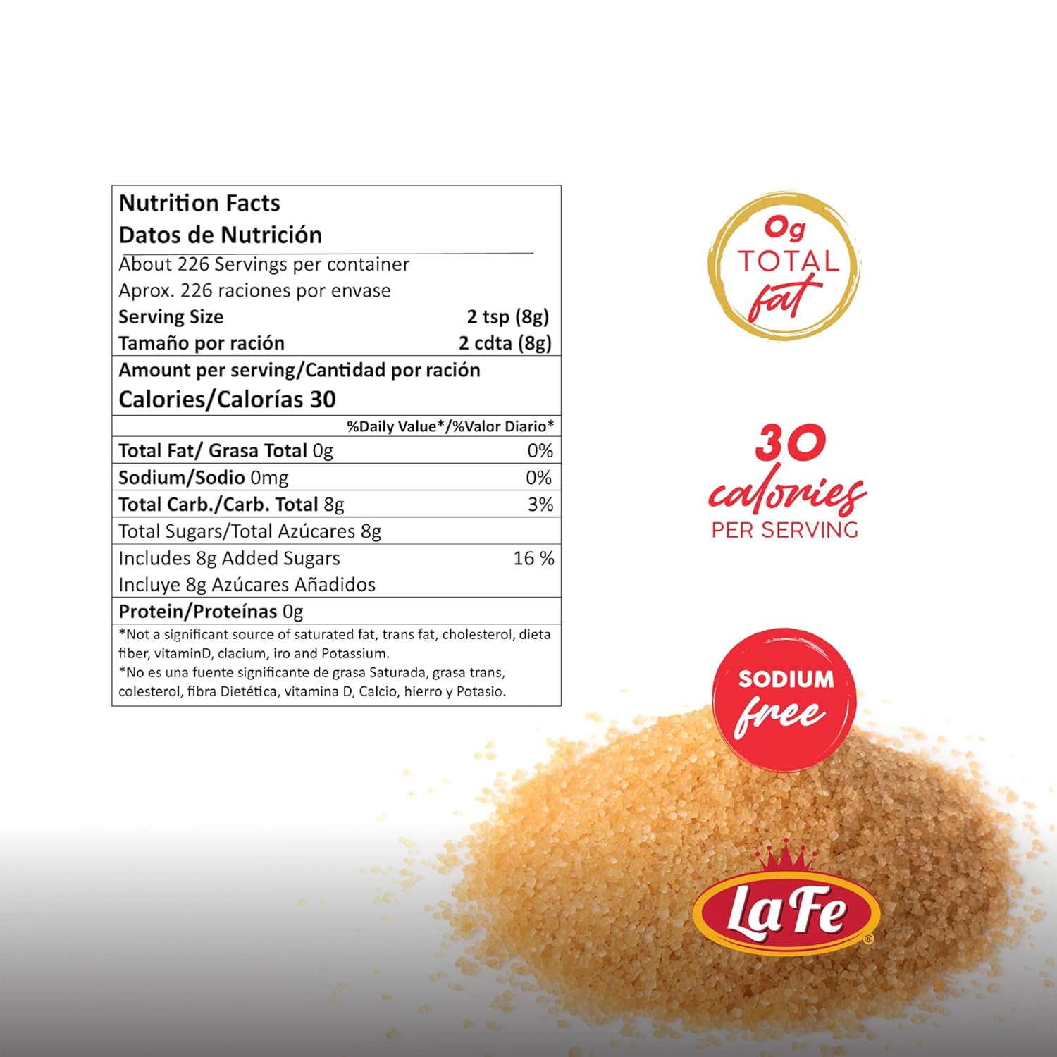La Fe Brown Sugar 4LB - Azucar Morena - Brown Sugar for Baking