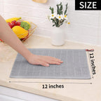 Homaxy 100% Cotton Terry Kitchen Dish Cloths, Ultra Soft and Absorbent Dish Towels for Kitchen, Suitable for Drying and Washing Dishes, 6 Pack, 12 x 12 Inches, Light Grey