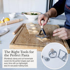 Complete 6 Pcs Pasta Making Tool Set Includes Two Ravioli Stamp Maker Cutter And Roller Wheel Set, Two Pasta Rolling Pins, Gnocchi Board By Cotswold Homeware Co