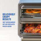 PowerXL SmartSynx Dual Door Oven, 8 Quick-Touch Cooking Presets including Air Fry, Toast, Bake, Broil, Reheat and More, Cook 2 Different Foods at the Same Time, Large Capacity & Adjustable Temperature