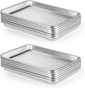 CURTA 12 Pack Aluminum Sheet Pan, NSF Listed Half Size 13 x 9 inch Commercial Bakery Cake Bun Pan, Baking Tray