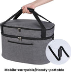 MUSBUS 2 Layer Slow cooker bag for Crock-Pot 6-8 quart, Travel reunionc outdoor, Easy to transport Insulation water proof easy cleaning to carry, Family Gathering Potluck, Gift for Women - Grey