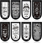 Patelai 8 Pcs Kitchen Them Cast Iron Skillet Handle Covers Heat Resistant Pan Handle Holder Sleeve Black and White Buffalo Plaid Non Slip Skillet Pot Holders Mitt for Kitchen BBQ Baking Cookware Decor