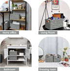 GRANNY SAYS Wicker Baskets with Handles - Gray Storage Baskets (2-Pack) for Organizing Cabinet, Coffee Table