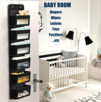 Simple Houseware 6 Clear Window Pocket Over Closet Door Storage Hanging Organizer for Bedroom, Bathroom, Pantry, Black