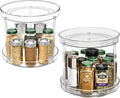 Sorbus 9 Inch 2 Tier Clear Lazy Susan Organizer, Turntable Organizer for Spice Organization for Cabinet, Lazy Susan Turntable for Kitchen, Home, Office, Closet, Laundry Room Organization (2 Pack)